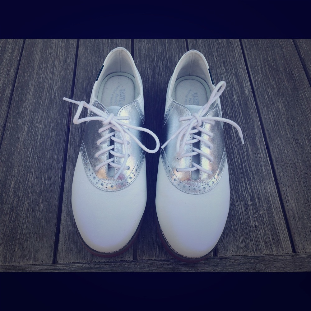 Eastland white silver loafers. 7.5 size